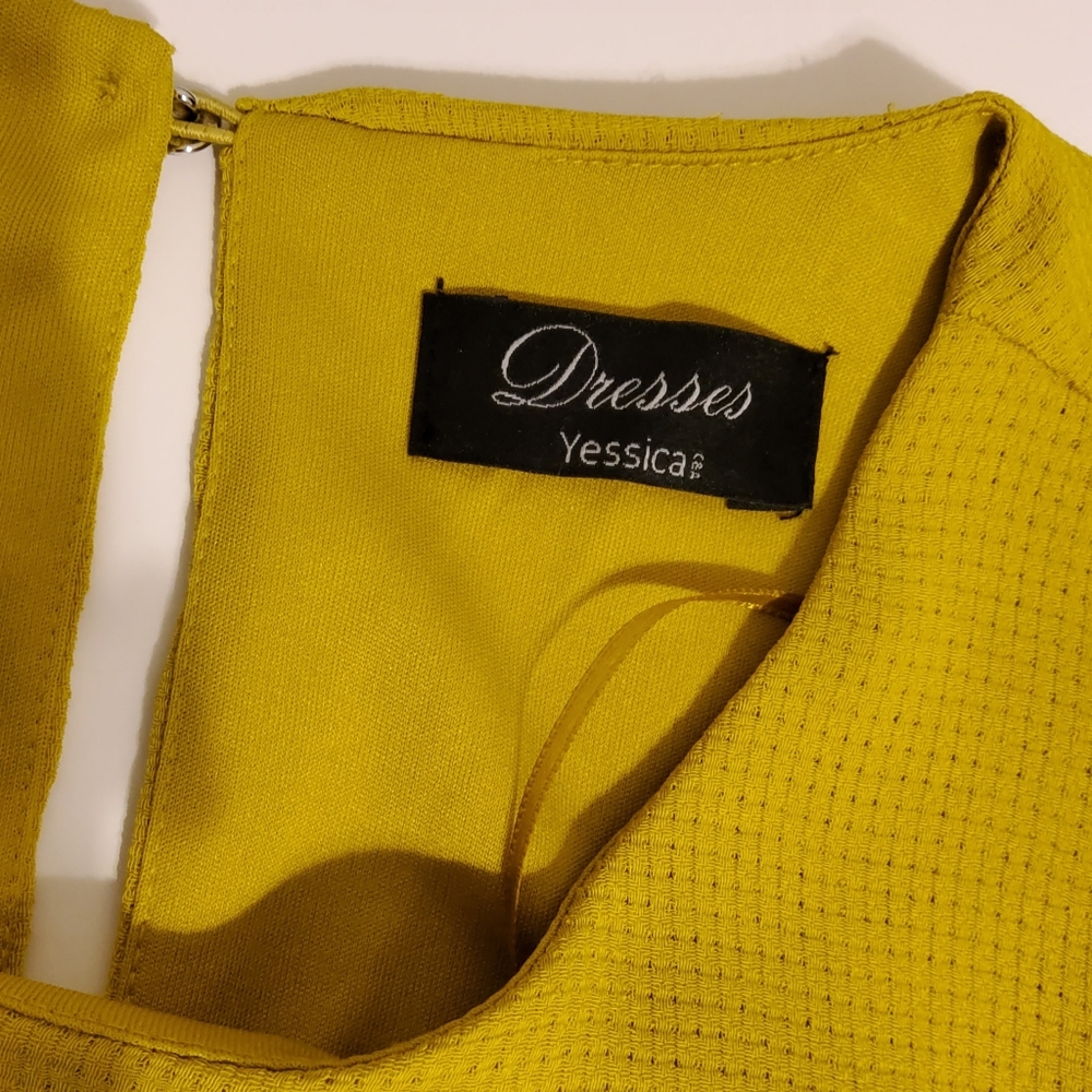 Dresses Yessica Mustard Yellow Sleeveless Builted Midi Dress Sz 42 (EUR) - Picture 8 of 10